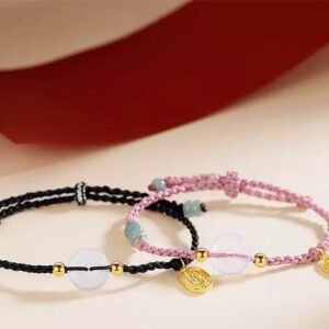 Peace Button Braided cord Bracelets – New Chinese