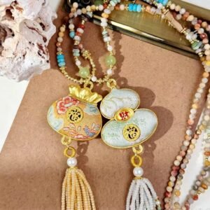 Gourd Electroplated brass Necklaces – Vintage, Chinese style